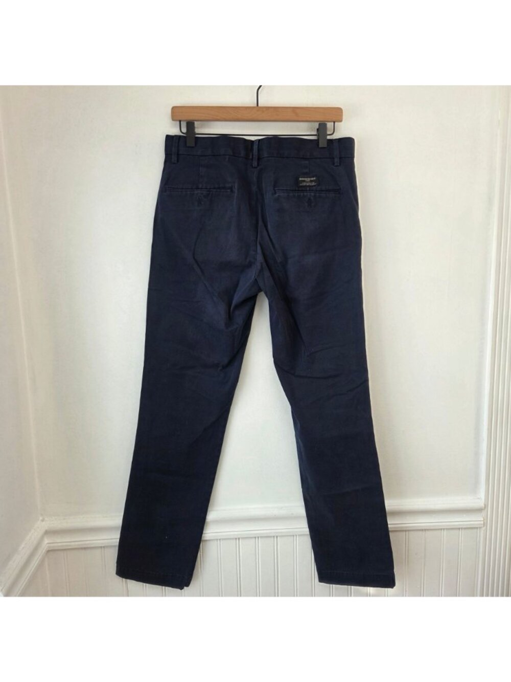 Banana Republic Aiden Slim Fit Trousers Pants Navy Blue Chinos Men's 31x32 - Picture 3 of 8